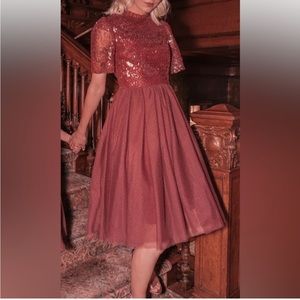 XL NWOT JessaKae Memory Lane Dress in Mauve